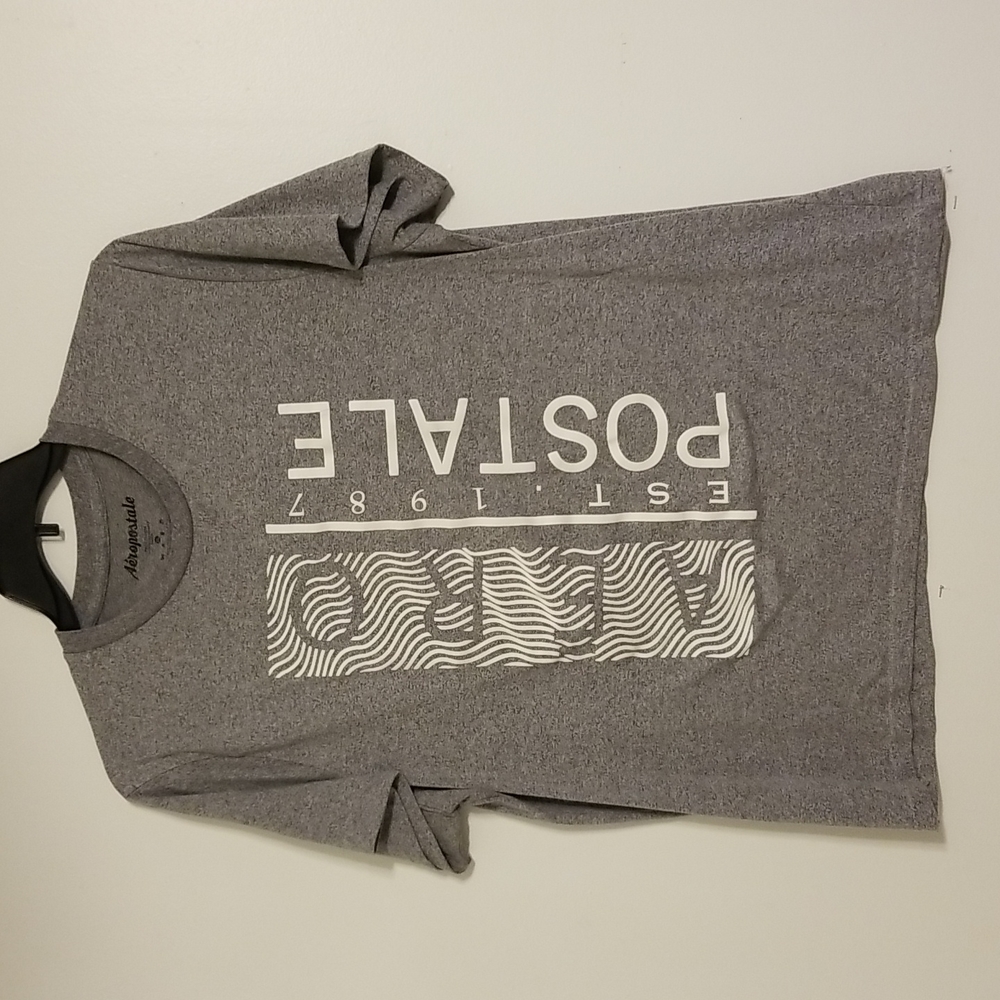 Aeropostale Men's 2XL Gray Registered Trademark 87 Graphic Short Sleeve T-Shirt